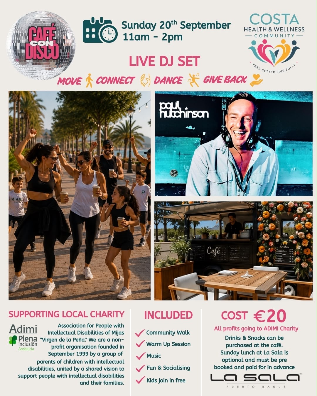 Colourful Café Con Disco event poster