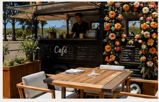 The café set up outside Café Sala